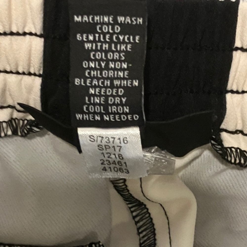INC International Concepts Black and White Striped Women Shorts - Picture 3 of 4